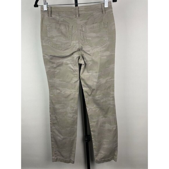 J. Jill Stretch Camouflage Cotton Tencel Size 4P Light Green Tapered Pants - Picture 4 of 8